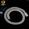 Vente du service d'expédition de chute 925 Sterling Silver Hip Hop 15 mm Iced Moisanite Diamond Cuban Link Chain