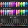 Kits 10 stks/12 stcs/set thermische gel nagellakset semi permanente glitter reflecterende en lichtklinige kleurveranderende gel voor wintermanicur