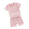 Kleidung Sets Kleinkind Baby Girl Summer Clothes Outfit Set Daisy Print Kurzarm T-Shirt Tops und Shorts