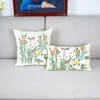 Almohada 1 unid funda de almohada decorativa flores bordado tiro almohadas cubiertas granja algodón silla fundas cubierta decoración del hogar