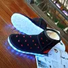 Boots Winter Casual Sneaker Femmes Chaussure Laine Wome Boot Snow Boot LED 7Color Luminous Shos Enfants Usbcharging Shoe Hightop Cotton Boot