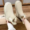 Buty 2024 Zima nowe kobiety aksamitne zagęszczone Chelsea Buty Trendia Designer Brand Growsoled Warm Flat Casual Snow Boots Botas Mujer