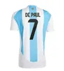 2024 Argentina Futebol Jerseys MESSIS Otamendi DE PAUL Argentina Seleção Nacional Copa DYBALA KUN AGUERO Maradona Camisas de futebol 24 25 Homens DI Maria Kits infantis uniformes