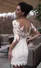 Beach Short Wedding Dresses With Detachable Skirt 3/4 Long Sleeve Lace Bridal Gowns Boho Wedding Dress Vestidos De Novia