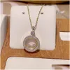 Pendentif Colliers Luxe Forme Ronde Collier Empilable Beautif Fl Zircon Cubique Chaîne De Tennis Dubai Femmes Bijoux De Fête Cadeau D1571 Drop Otnug