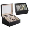 Boîtes de montres Coffrets 4 6 Boîte à remontoir automatique haut de gammeMontres Rangement Porte-bijoux Affichage Boîte en cuir PU Moteur ultra silencieux Shake271S