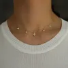 Halsband delikat sunburst stjärna charm halsband delikat 925 sterling silver tunn choker kedja julklapp stjärna pendell elegansstil