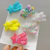 Hårtillbehör 2st Glitter Meteor Shape Clips paljetter Rainbow Color Girl Barrette Fashion Kid Star Grips Accessory With Tassel