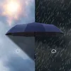 Automatische vouwparaplu voor regen- en zonwinddichte UV -paraplu's verstelbare roterende LED -zaklamp Car Beach Parasol