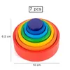 Sorting Nesting Stacking toys Baby wooden rainbow stacked nest cup block circular natural stackable bowl colored Montessori childrens toy 24323