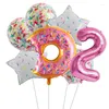 Decorazione per feste Caramelle Gelato Ciambella Lecca-lecca rosa Palloncini foil 32 pollici 0-9 Set di numeri Decorazioni di compleanno per ragazze Baby Shower