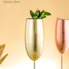 Bicchieri da vino Bicchiere da champagne nordico in acciaio inossidabile per bar Bicchieri da cocktail flute vintage creativi in metallo Calice da vino in oro rosa di lusso in metallo L240323