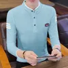 Camiseta de manga larga de otoño para hombre, POLO ajustado con solapa, versión coreana, ropa de tendencia juvenil para hombre