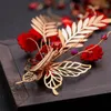 Hair Clips Flower Barrettes Clip Handmade Red Flowers Butterfly Design Hairpins For Festival Party Head Decoration