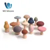 Ordinamento di giocattoli impilabili e impilabili WOLIFE 12 blocchi di funghi da costruzione denti in silicone giocattoli per bambini gioco di equilibrio in legno per uso alimentare educativo 24323