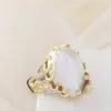 Cluster Rings Handmade Creative Delicate Cute Little Frog Trendy Natural Freshwater Baroque Pearl 925 Sterling Silver Resizable Opening