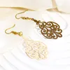 Charms 10st Filigree Stamping Pendants Multicolor Drop Feather Hollow Iron Based Alloy for DIY Earrings 4,5 cm x 2,7 cm