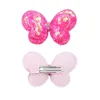 Hair Accessories Ncmama 3Pcs/set Sequins Butterfly Bands For Girl Cute Bow Hairpin Headband Children Hoop Headwear