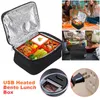 Geschirr USB Camping Elektrische Lunchbox Oxford Stoff Heizung Container Paket Thermische Tasche Beheizt Für Auto Reise Picknick