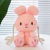 Cartoon Bunny Plush Bag Candy Multicolor Kawai Girl Messenger Kreatywne urocze ramię dla dzieci plecak 240314