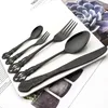 Dinnerware Sets Vintage Cutlery Set Knife Dessert Fork Spoon Ice Cream Stainless Steel Flatware Western Kitchen Tableware