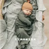 Cobertores atados vestido de bebê criança nascido saco de dormir sacos infantil sólido manga longa cobertor swaddle envoltório chapéu 2 pçs roupas de cama
