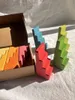 Sorting Nesting Stacking toys Large size wooden blocks lime rainbow buildings stacked castles stepped cubic corner stones childrens creative game 24323