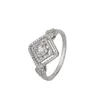 Cluster Rings 2024 European And American 925 Sterling Silver Diamond Shaped Zircon Ring Women's Light Luxury Fashion Versatile