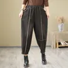 Jeans da donna Donna Autunno Retro Tempo libero Contrasto Flash Streetwear Patchwork Elastico in vita Tasca Lavaggio Mamma Pantaloni Harem alti