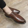 Business Oxford Men Formal Dress Shoes Black Suit Shoes Interview Career Shoes Wedding Luxury Shoes Fashion Brown Leather Shoes