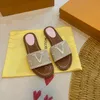 Pantoufles de créateur sandales de luxe femmes lettre imprimée pantoufle d'été diapositives dame tongs chaussures plates slipon taille 36-42