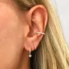 Dangle Earrings Aide 925 Sterling Silver Colored Zircon Star Moon Charm Small Hoop For Women Luxury 2024 Trend Jewelry Kolczyki Damskie