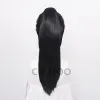 Wigs ccutoo preto sintético Dororo Hyakkimaru Cosplay Wig Chip Raio de cavalo removível Osamu Tezuka + Wig Cap