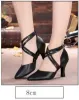 Stiefel Damen schwarzer Leder Latin Tango Ballsaal Tanzschuhe geschlossener Salsa Schuhe für Frauen Damen Plus Size High Heel