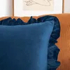 Inyahome – housse de coussin en velours à volants, étui décoratif solide, doux et confortable pour canapé, ferme, oreillers d'extérieur