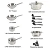 Köksredskap sätter kruka för kokkrukor Diskmaskin Safe 14 -stycken Set Kitchen Kits Pan Accessories Pans Kit