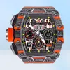 Męskie zegarki mechaniczne zegarek chronograf gumowy pasek Luminous Dilaint zegarek Wodoodporne składanie klamra Driving FAS1542061