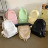 Rugzak Effen Kleur Cool Girl Boy Nylon Schooltas Damesmode Laptop Waterdicht College Kawaii Vrouwelijke Reisboek 2024