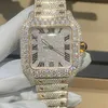 Orologio da uomo personalizzato da donna di lusso di fascia alta con diamanti pieni di diamanti Orologi meccanici VVS Moissanite Hip Hop ghiacciato in acciaio inossidabile 5mm