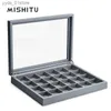 Jewelry Boxes MISHITU Velvet Jewelry Display Tray Stackable Exquisite Jewelry Holder Portable Ring Earrings Necklace Organizer Box With Cover L240323