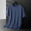 Mens Ice Silk Short Sleeved T-shirt Summer New Youth Comfortable Breathable Quick Drying Sports Elastic Half Z01w {category}