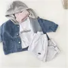 ジャケットスプリングボーイズデニムキッズフード付きアウターウェア幼児の子供ゆるジャンコート女の女の子秋のカジュアル長袖トップドレス
