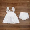 Zestawy odzieżowe Hooyi Summer Baby Girl Ubrania Ubranie Unorda Unpit Piper Cover Suit Suit Modna koronkowa bluzka