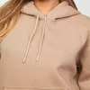 Gros coton dames blanc gymnase à manches longues survêtement hauts femmes sweat conception personnalisée à capuche pour