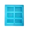 New 6-Cavity Rectangle Soap Mold Silicone Craft DIY Making Homemade Cake Mould 3D Plain Soap Mold Form Tray Baking Tools