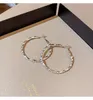 Серьги-кольца S925, медные серьги-кольца, серебряные иглы, большие круглые серьги, женские серьги-кольца, серьги в том же стиле, ювелирные изделия