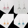 Dangle Earrings 1 Pair Fashion Glass Ball Romantic Flower Decor Drop Pendant Earring Jewelry Accessories