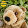 Grizzly Bear Plush Toy Brown Plushie Peluche Lifelike Stuffed Animals Simulation Doll Kawai 240321