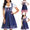 Robes de fête traditionnelle allemande à carreaux Dirndl robe Oktoberfest Costume tenue pour femmes adultes Halloween Cosplay fantaisie