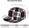 Ball Caps Classic Tartan Print Adjustable Snapback Hat Plaid Trucker Hip Hop Lightweight Unisex For Men And Women